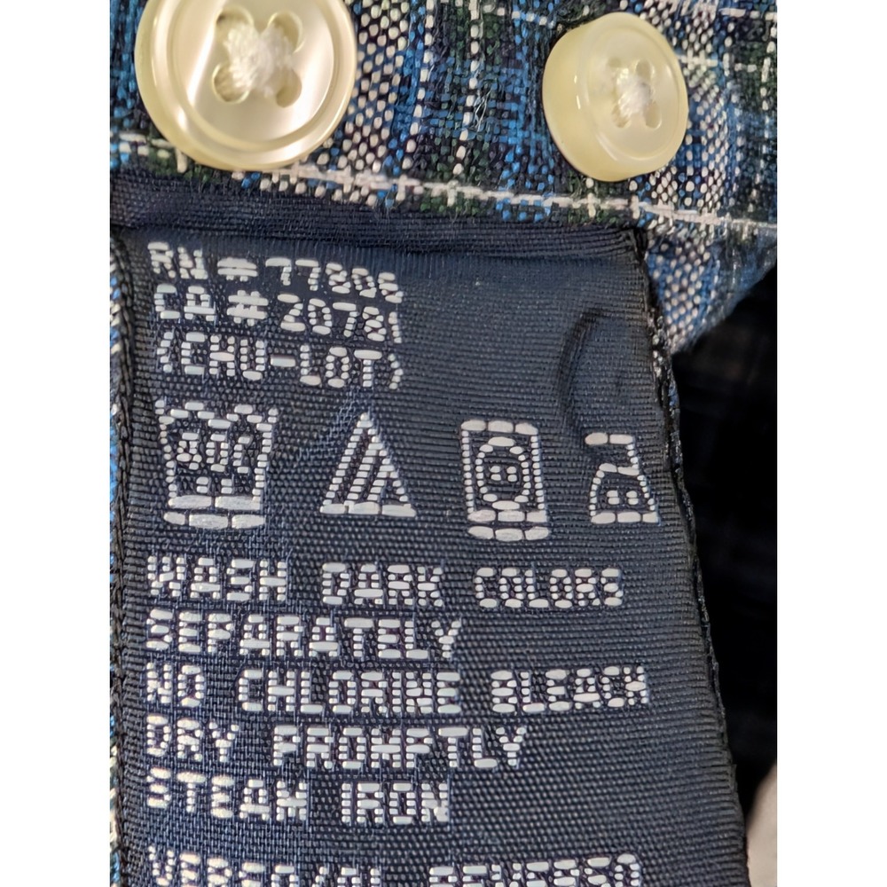 Tommy Hilfiger Mens Large Patchwork Plaid Shirt VTG Y2K Blue Button Down Cottage - Picture 8 of 10